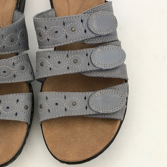 CLARKS Leather Comfort Sandals Leisa Cacti Q Slip On Slide Sandals Size 9.5 - Picture 5 of 16